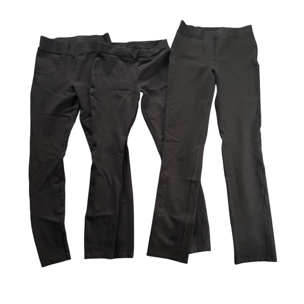 QUINCE Bundle- 3 x Black Ultra Stretch Ponte Pants Skinny & Straight S Tall Long